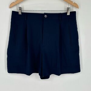 Lauren Ralph Lauren Black Label Women’s Navy Pleated Georgette Shorts K7